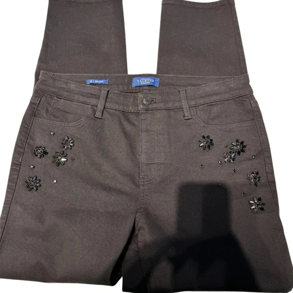 Talbots Limited Edition Flawless Black Embellished Slim Ankle Pants - Picture 3 of 10